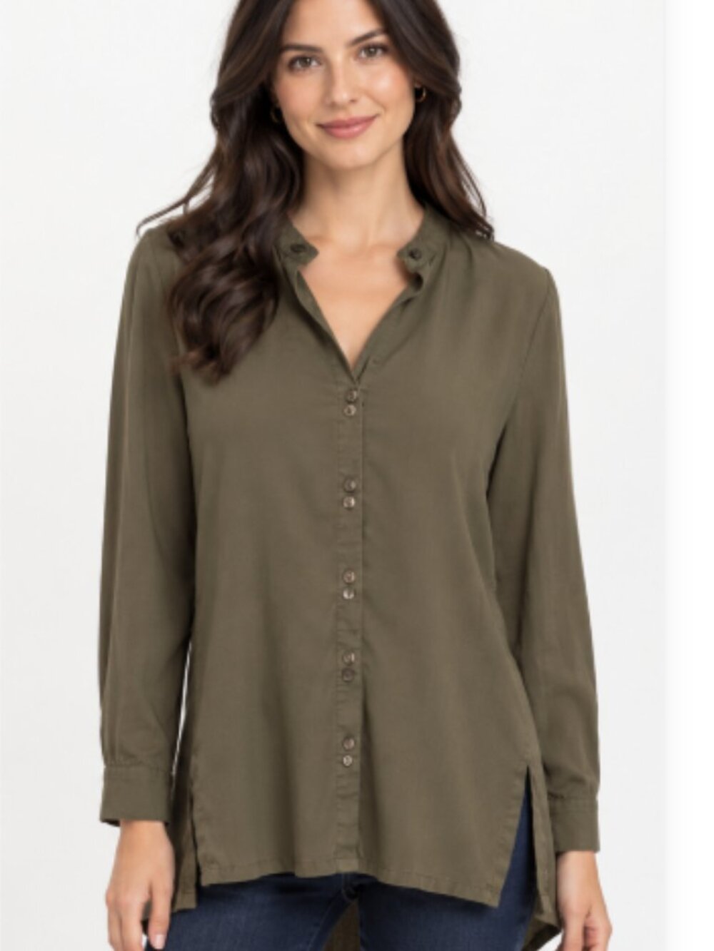 SOFT SURROUNDINGS Women’s Olive Green  Tunic Top XL